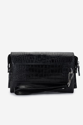 Valmenti Erkek Hakiki Deri Siyah Kroko El Çantası 147 895 Erk Cnt Y25 Sıyah Kroko Siyah