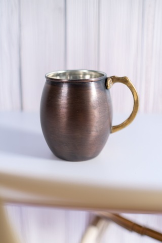 Cuvesta Modern El Yapımı Klasik Bakır Bardak Oksit Renk 8x10cm