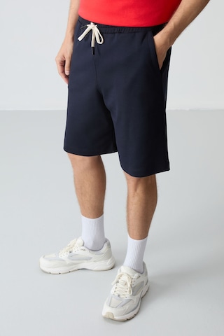 Fiesta Lacivert Pamuklu Kalın Yumuşak Dokulu Oversize Fit Basic Erkek Şort Takım - 85257 Kırmızı