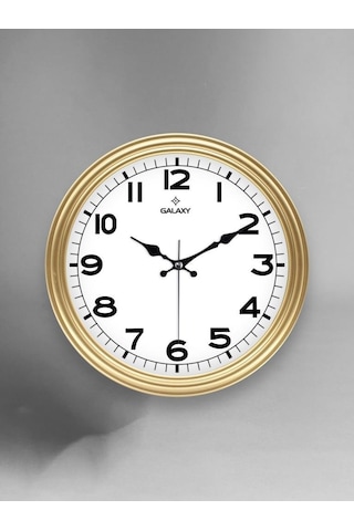 Galaxy 200-a Klasik Kadran Gold Renk Sessiz Akar 30 Cm Duvar Saati Altın