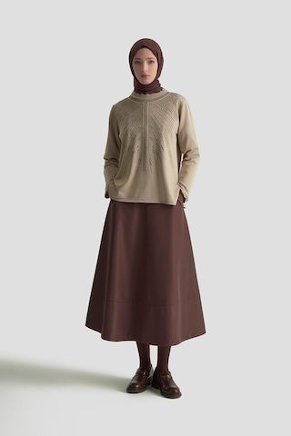 Armine Trend Taş Baskılı Triko Tunik Koyu Taş 25ytd4126 Koyu Taş
