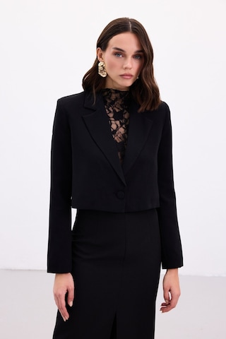 Sateen Luna Kısa Ceket - Siyah-136880 Siyah