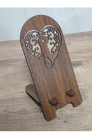 2 Adet Ahşap Sevgililer Günü Telefon Tutucu Masaüstü Telefon Stan