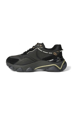 Guess Mıcola-haki Çizgili Kadın Sneaker-fl7mıcfal12-2 Siyah-haki