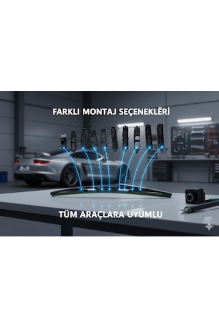 Space Premium 9 Aparatlı Hibrit Arka Silecek Kilitli Model 38 Cm Uyumlu