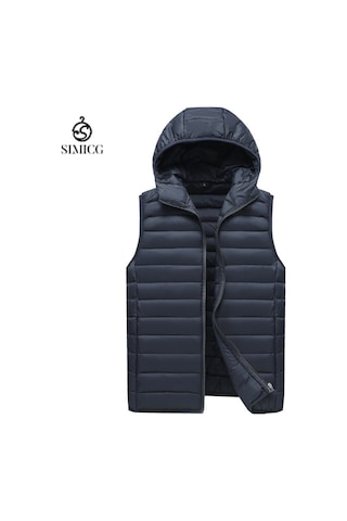 Erkek Pamuklu Yelek, Dış Giyim, Erkek Sonbahar Ve Kış Yeleği, Kolsuz Pamuklu Ceket. Lacivert