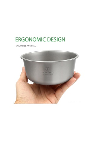 Gajeena Kamp İçin 500ml Titanyum Kase - Sağlıklı, Lezzeti Bozmayan, Yıkamak Kolay, Outdoor Maceralar İçin Gümüş