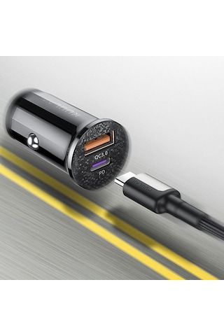 Kuulaa 42W Usb + Type-C Çift Çıkışlı Mini Hızlı Araç Şarj Cihazı