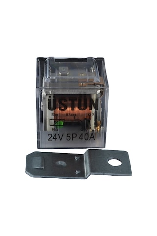 24V 40A 5 Fişli Ledli Dirençli Şeffaf Mini Röle