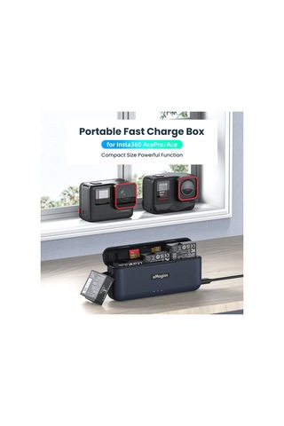 Amagisn 3 Yuvalı Hızlı Şarj Kutusu Pil Şarj Cihazı Siyah