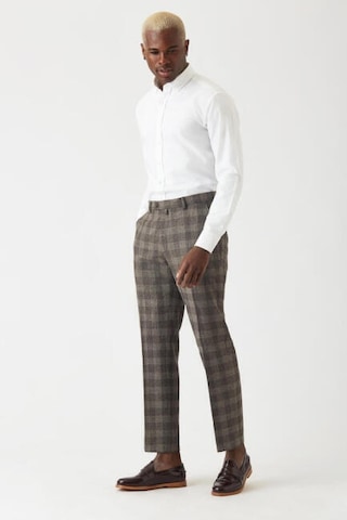 Bisse Erkek Regular Fit Platinum Ekoseli Klasik Pantolon BEJ Bej