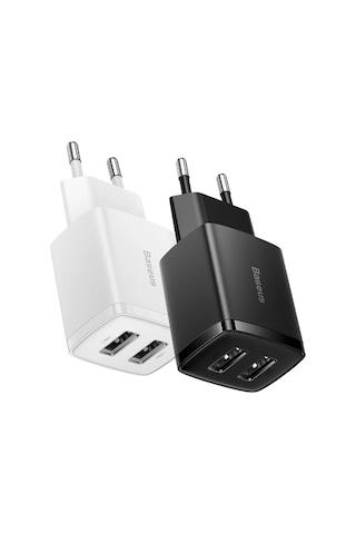 Baseus Compact Dual USB Çıkışlı 10.5W Hızlı Şarj Cihazı