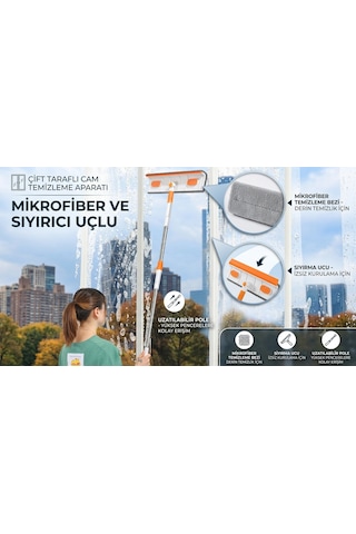 Çift Taraflı Pratik Cam Silme Fırçası Mikrofiber Leke Bırakmaz Pratik Kullanım Cam Fayans Temizliği Diğer