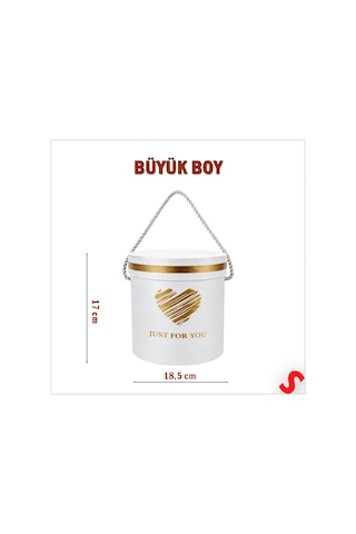 Just For You Silindir Hediye Kutusu 18,5 Cm Büyük Boy Beyaz