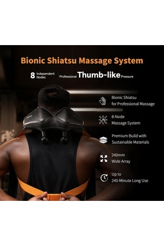Akıllı Isıtmalı Shiatsu, 8 Ekstra Geniş Biyonik Kafa, Boyun-omuz-sırt