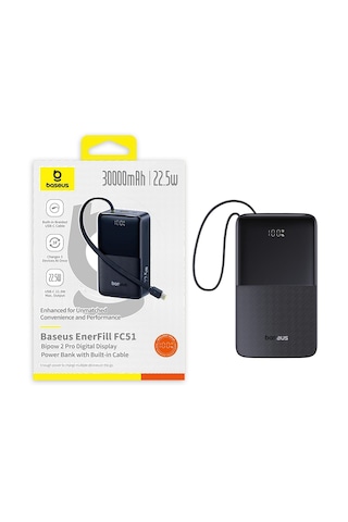 Baseus Enerfill Fc51 Bipow 2 Pro Powerbank 30.000 Mah 22.5w - Siyah Siyah