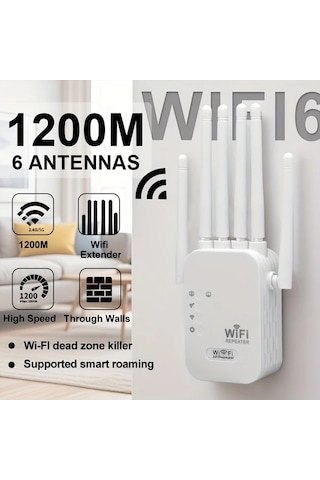 Boatshop1 Beyaz Wi-fi Sinyal Yansıtıcısı Ev Ağ Geliştirici Wıfı6 Çift Bant 24ghz 5ghz 6 Anten Tak Çalıştır