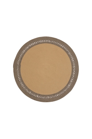 Cool Halı Luke 872 Siyah Yuvarlak Halı Bohem Örgü Hasır Kilim Dekoratif Mutfak Balkon Banyo Halısı