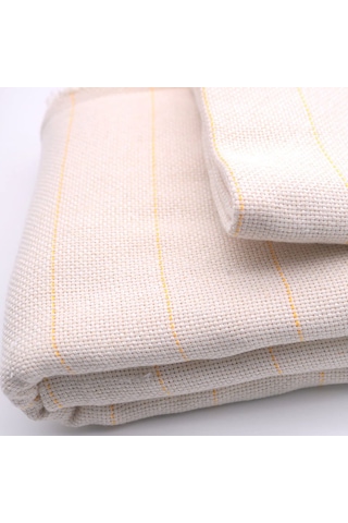 Tufting Kumaşı - 3 Metre Standart Ende - Keşiş Bezi - Panç Kumaşı - Punch Kumaşı - Monks Cloth Krem Bej