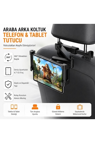 Teleskopic Uzayabilen Araç Arka Koltuk Tablet Tutucu Araç Tablet Standı Araç Telefon Tutucu Diğer