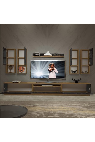 Decoraktiv Trendstyle 8das Mdf Tv Ünitesi Tv Sehpası Pera - Siyah Mermer