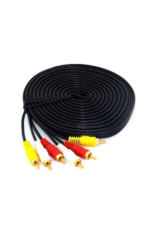 6 Metre Hazır Cctv Av Gold Kablo 3 Rca / 3 Rca Erkek Ses / Video