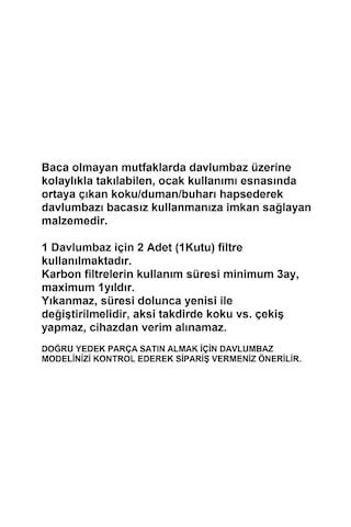 Dwf95aj20t Davlumbaz Karbon Filtre 2li 1takım Ankastre Aspiratör Bacasız Kullanım Kömür Filtresi