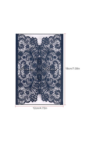 Springsun "10 Adet İnci Kağıdından Zarif Çiçek Desenli Davetiye Kartları - Düğün, Doğum Günü, Yıldönümü İçin" XL