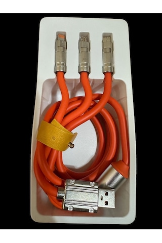 3 Başlıklı 120w 6a Şarj Kablosu