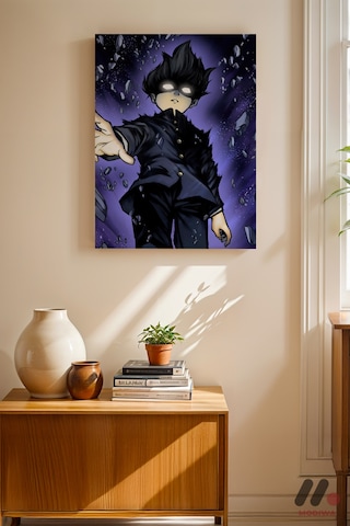 Mob Psycho Uzay Sahnesi Poster, Çerçevesiz Yüksek Kalite Duvar Afişi - Anime Severlere Özel Hediye