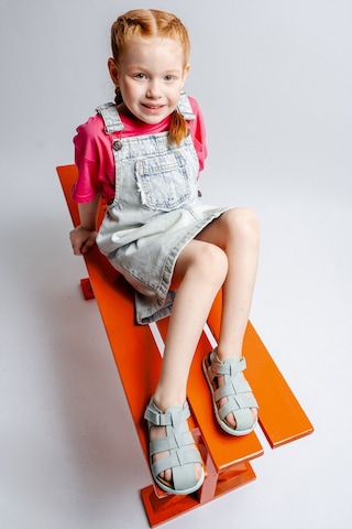 Mnpc Unisex Çocuk Su Yeşili Hakiki Deri Mantar Tabanlı Günlük Çocuk Sandalet 25y3s10048438 Su Yeşili