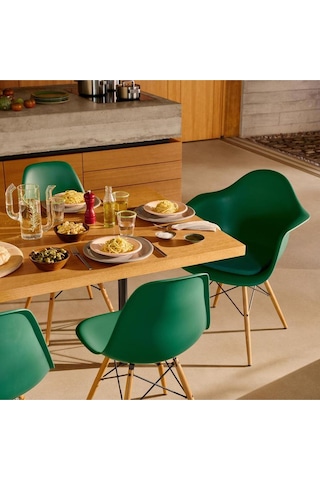 Eames Plastik Koltuk Re Daw, Vitra, Charles & Ray Eames, Geri Dönüştürülmüş Malzeme Yeşil