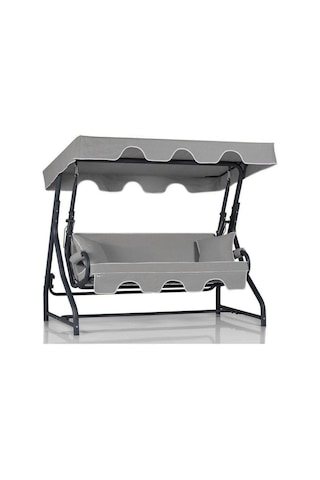 Olea 3 Kişilik Bahçe Balkon Teras Salıncağı Açık Gri