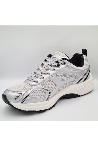 Greyder 59218 Gümüş Renk Deri Kadın Sneaker Spor Ayakkabı Gümüş