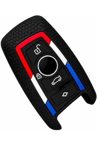 Autohan Keys Bmw Uyumlu Anahtar Kılıfı, 1 3 5 7 Serisi X1 X3 X4 X5 F10 F15 F16 F20 F30 F18 F25 M3 M4 Modelleri İçin Petek Desenli Kılıf, Kırmızı Beyaz Mavi Çizgili