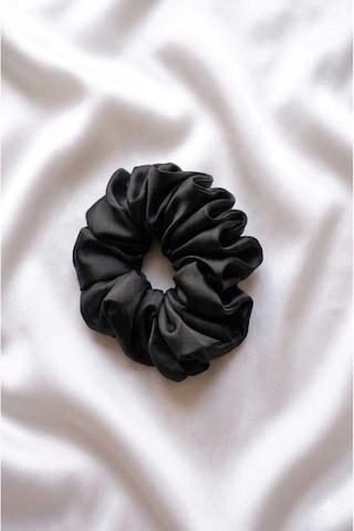 Lüks Saten Saç Tokası Saç Kırmayan İz Bırakmayan Large Scrunchie Topuz Tokası 3adet Siyah