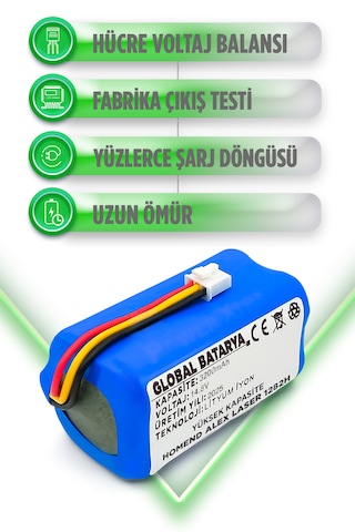 Homend Alex Laser Power 1282h Batarya 3200mah Lityum İyon Pil