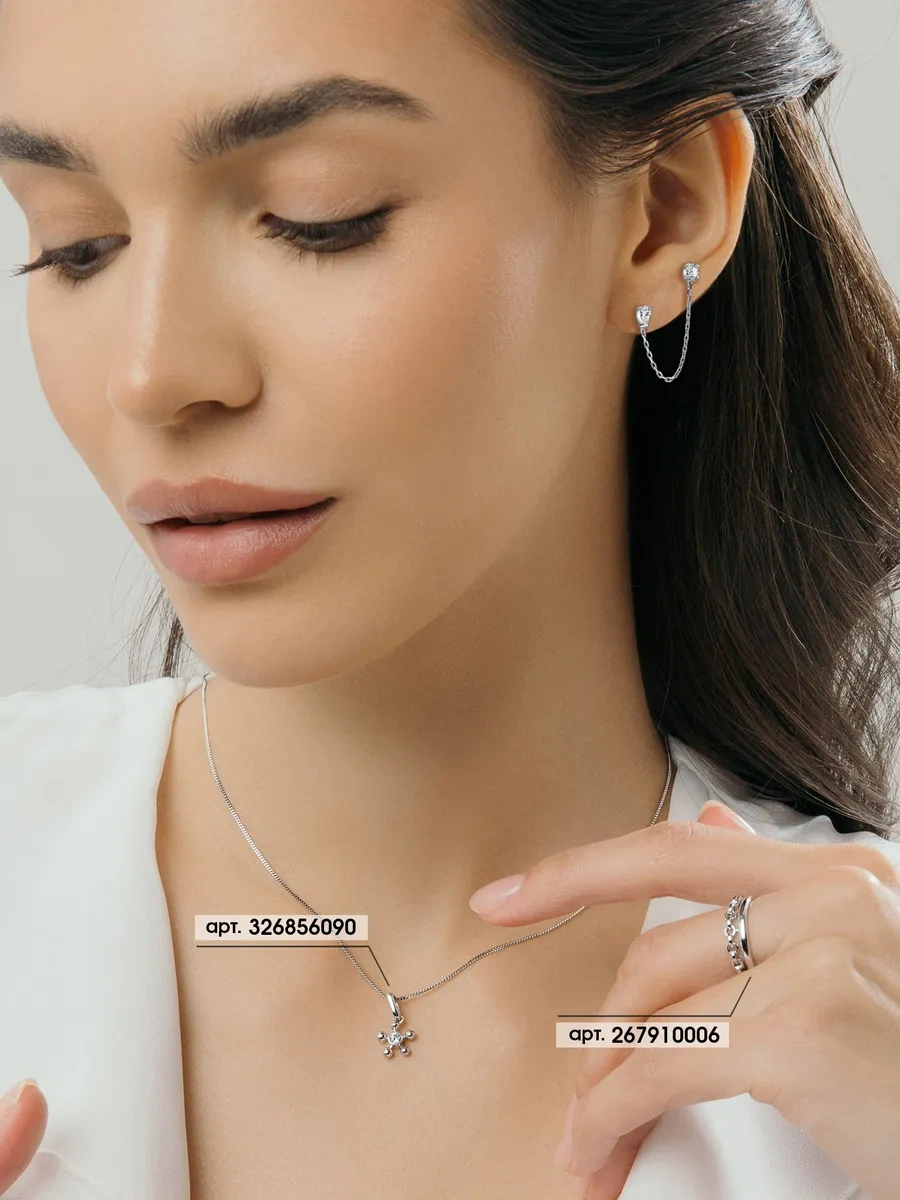 Fly Jewelry 925 Ayar Gümüş İki Delikli Küpeler, Kübik Zirkon Taşlı 417993481 Diğer