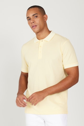 Ac&Co / Altınyıldız Classics 4A4820200047Sbzs Düğmeli Polo Yaka Cepsiz Slim Fit Erkek Tişört Sarı - Beyaz