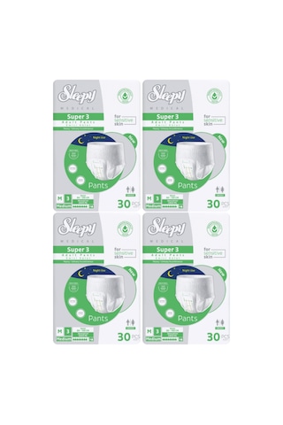 Sleepy Süper3 Emici Külot M Beden 4 Paket 120 Adet
