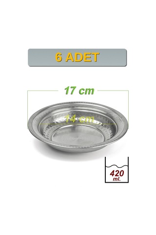Binbir Trend 17 Cm Yanaklı Krom Çelik Yemek Ve Beyran Kasesi 420 Ml Lokanta Tipi Sulu Yemek Kasesi -kase1714 6 Adet
