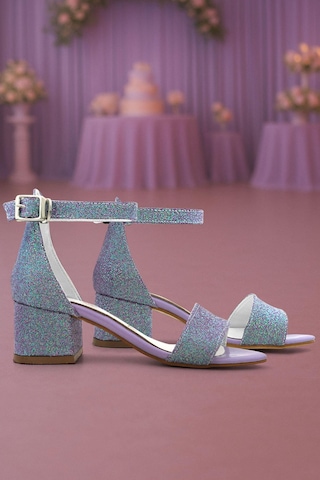 Lilo Simli Mor Tek Bantlı Kız Çocuk Topuklu Abiye Ayakkabı Mor