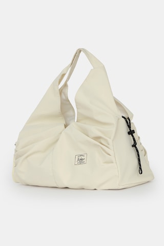 İcone Bag Icone Pliseli Fermuarlı Yoga Çantası, Fitness Çantası, Gym Heybe Görünümlü Pliseli Spor Çantası Krem