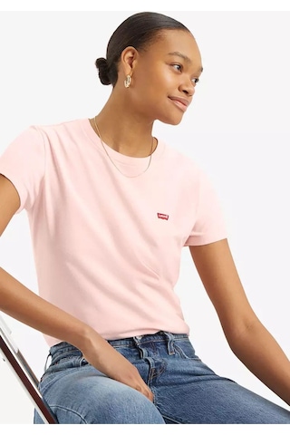 Levis Bisiklet Yaka Pembe Kadın T-shirt A4917-0006-4952 Pembe
