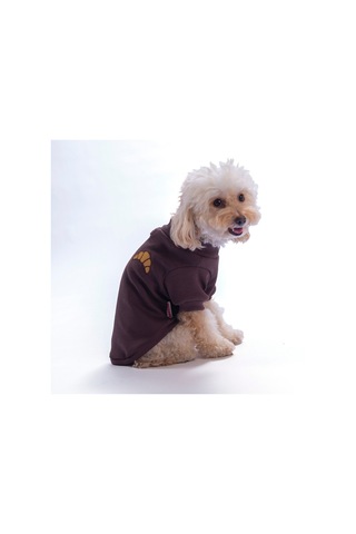 Kahverengi Croissant Vienna Rib Sweat Esnek Kedi Köpek Sweat- Kedi Köpek Kıyafeti