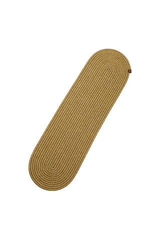 Jutty Hasır Görünümlü Jüt Dokuma Oval Natural Düz Dekoratif Runner 25x90 Mutfak Salon Masa Örtüsü Naturel
