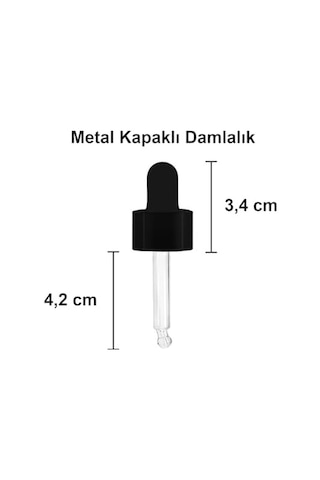 10 Ml Metal Kapaklı Damlalık Dropper Şişesi Serum 10 Cc Cam Şişe 6 Adet Siyah Kapak, Amber/kahverengi