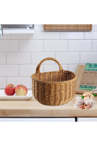 Suntek Magideal Duvar Asılı Sepetler Çiftlik Evi Banyo Ev 17cmx15cm Kahverengi