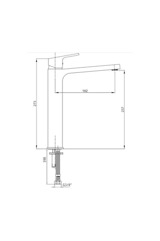 Eca Tiera Yüksek Tip Lavabo Bataryası Krom - Siyah 103588002