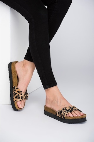 Fox Shoes Leopar Kadın Terlik D777824402